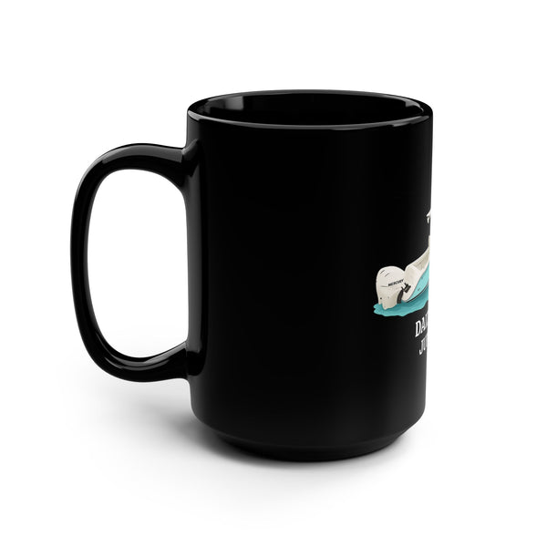 Personalized Black Mug with Boat Design - 15oz