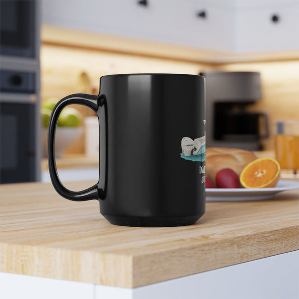 Personalized Black Mug with Boat Design - 15oz