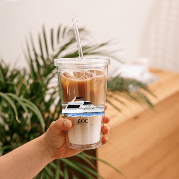 Personalized Boat Clear Plastic Tumbler - 16oz
