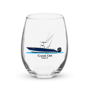 Personalized Boat Stemless Wine Glass – 15oz