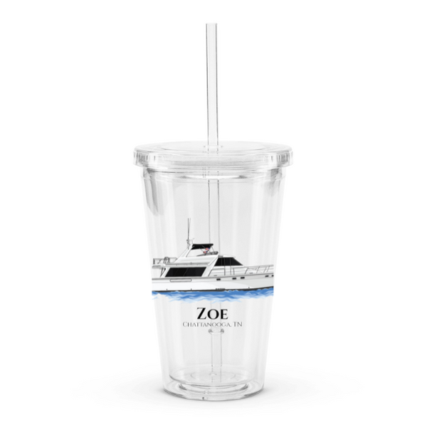 Personalized Boat Clear Plastic Tumbler - 16oz