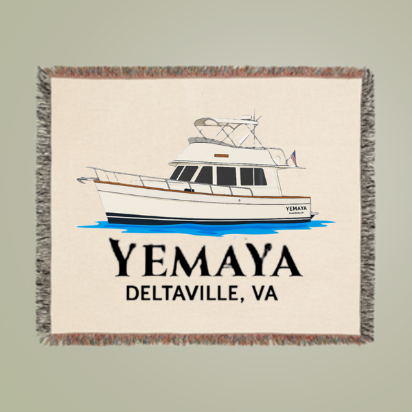 Personalized Boat Woven Blanket